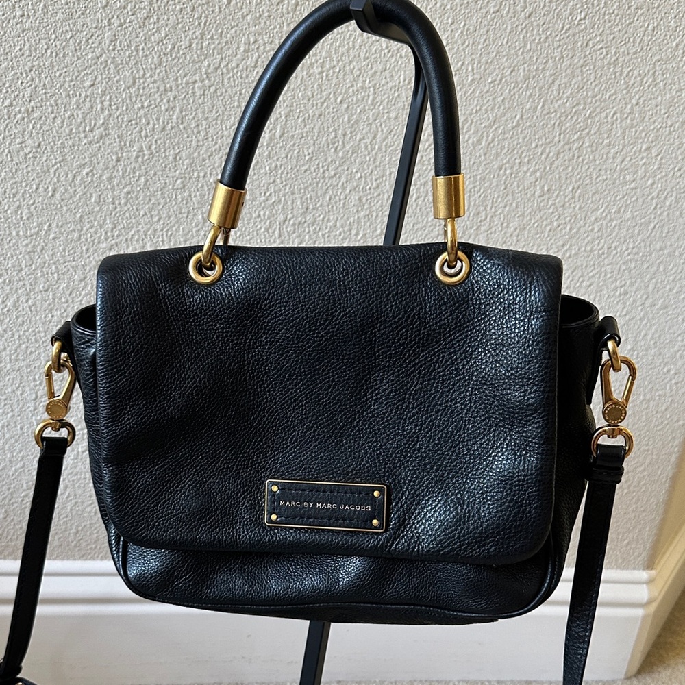 Marc by Marc Jacobs Too Hot To Handle Black Satchel with Gold Accents